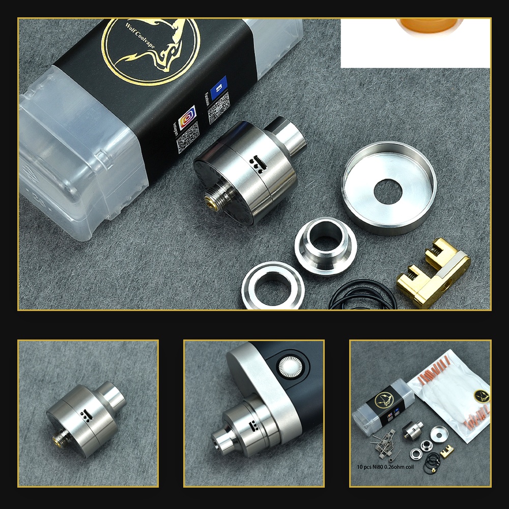 Vape Accessory - Atomizador Wolfcoolvape Nisshoku RDA para Vapeo