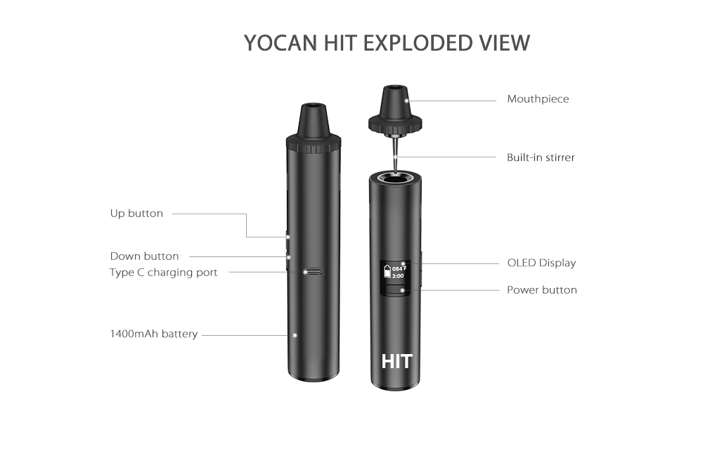 Yocan-Kit de vaporizador de hi - Dry Herb Vaping Accessories reseña y precio