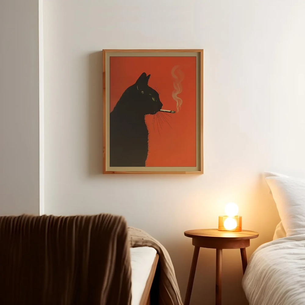 Póster Vintage de Gato Negro F - Vape Decoration reseña y precio