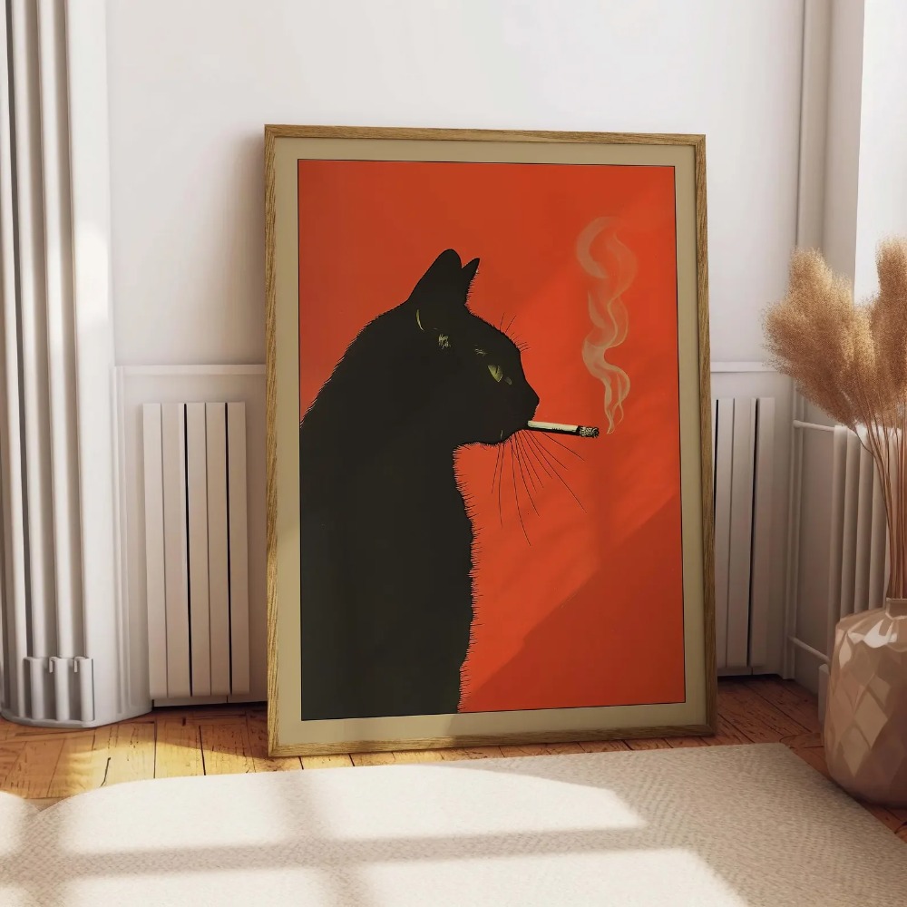 Póster Vintage de Gato Negro F - Vape Decoration reseña y precio