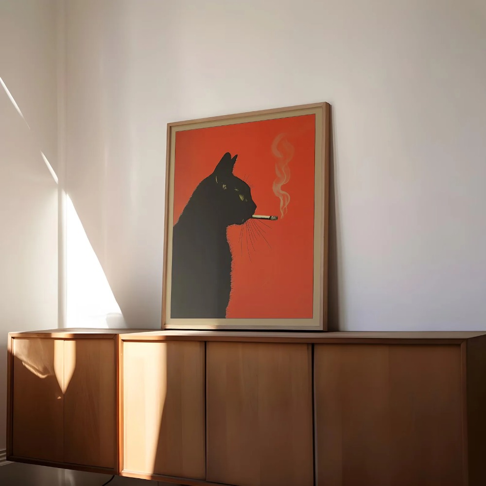 Póster Vintage de Gato Negro F - Vape Decoration reseña y precio